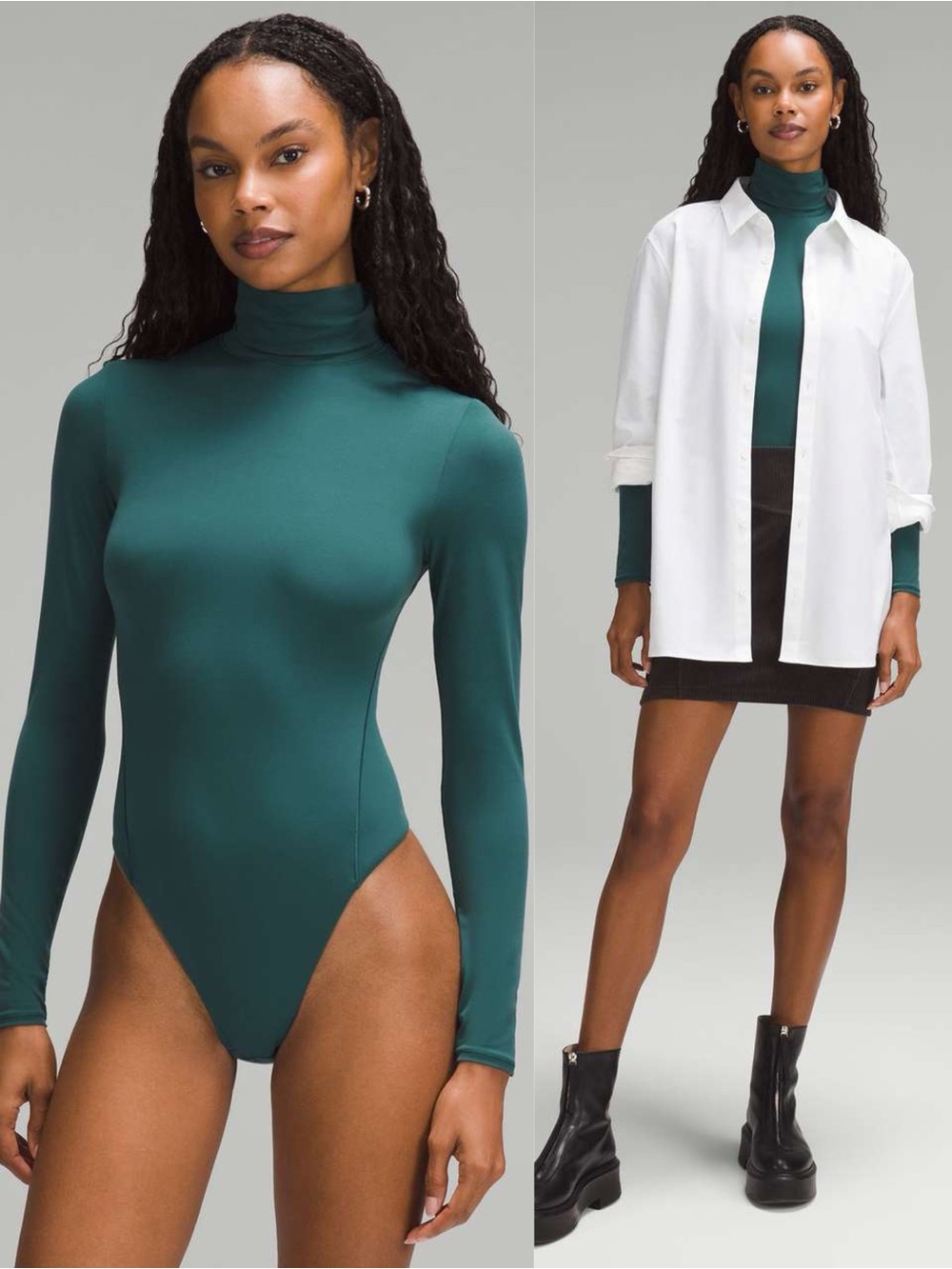 Lululemon Wundermost Ultra-Soft Nulu Turtleneck Bodysuit Storm Teal